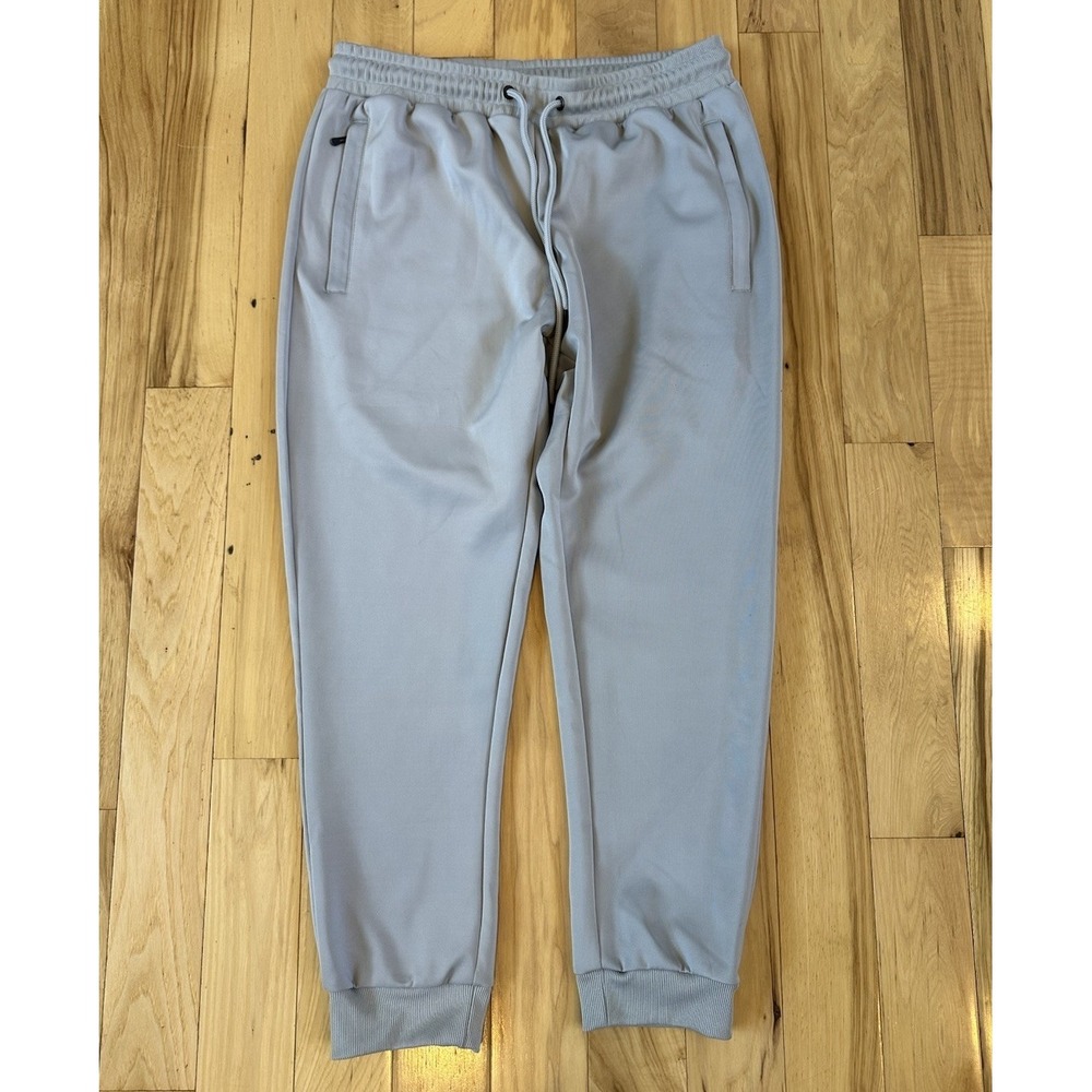 U-510 Pants Mens 34x26 Gray Sweatpants Joggers Zipper Pockets Activewear Casual